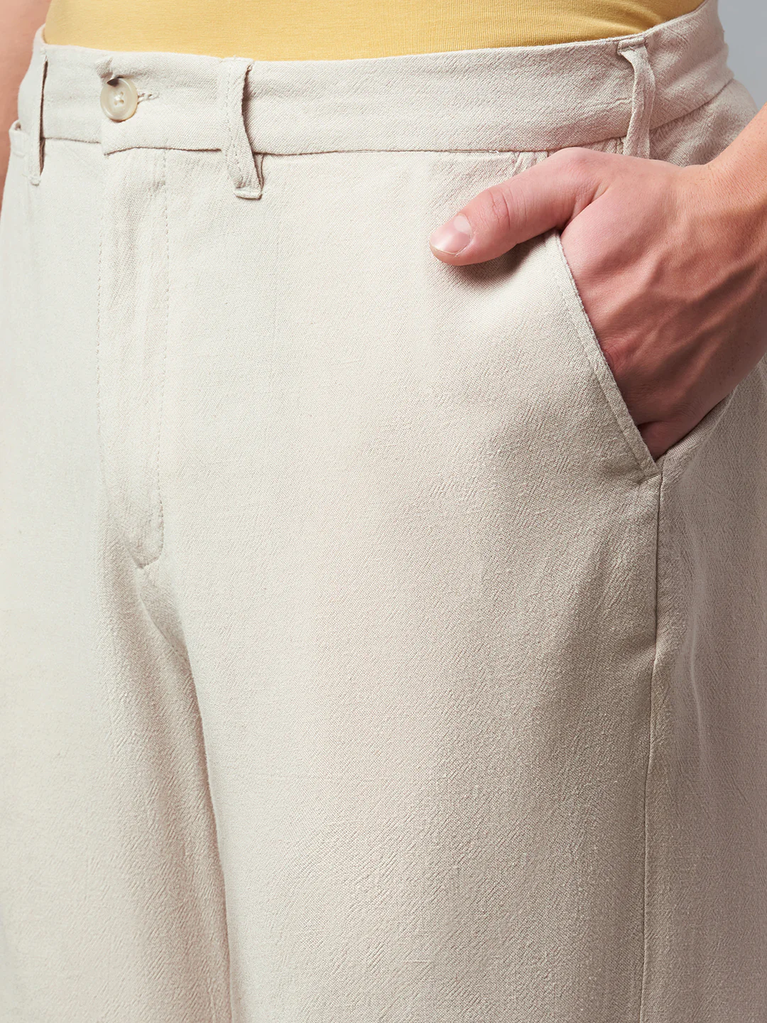 Men's Natural Linen Viscose Regular Fit Shorts - Image 6