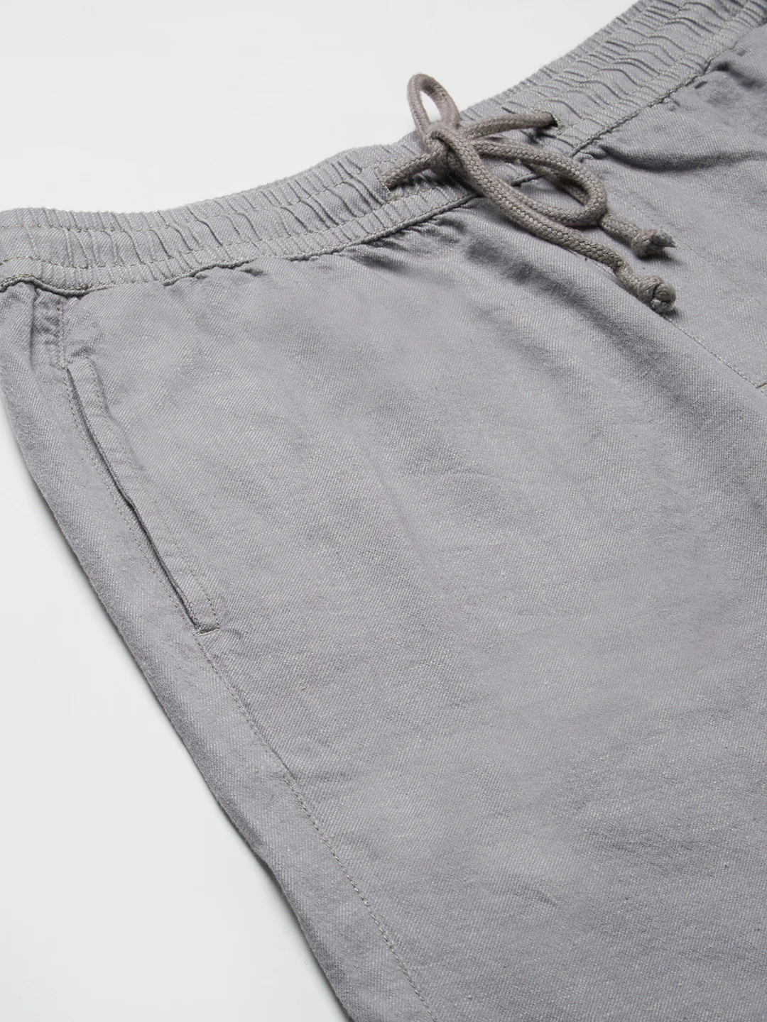 Men's Grey 100% Cotton Regular Fit Shorts - Image 7