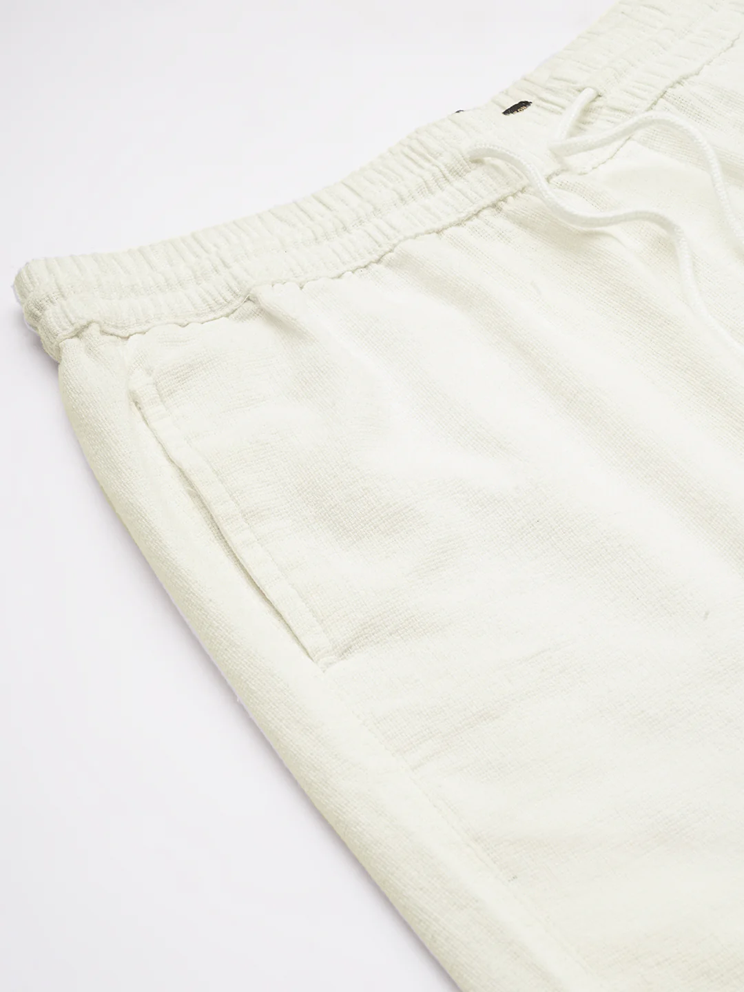 Men's White 100% Cotton Regular Fit Shorts - Image 6