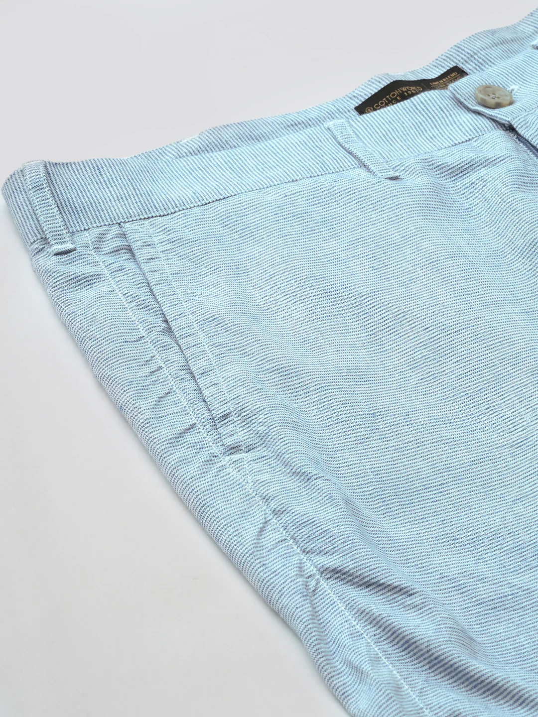 Men's Blue Viscose Linen Regular Fit Shorts - Image 7