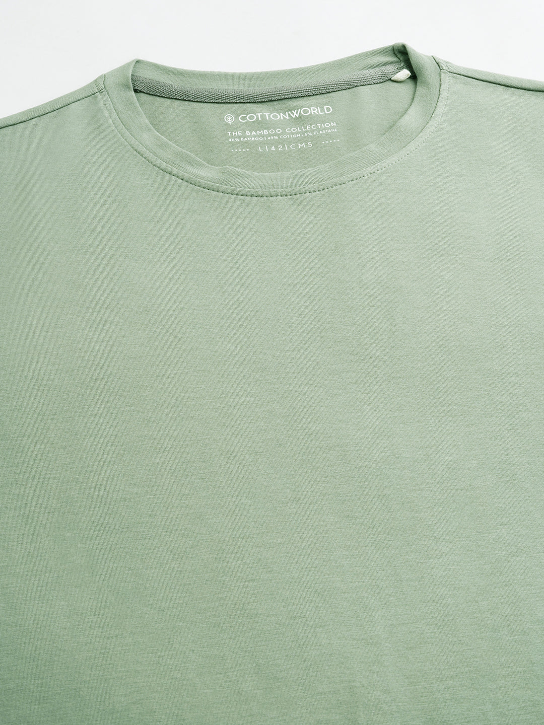 Men's Green 100% Cotton Regular Fit Tshirt - Image 8