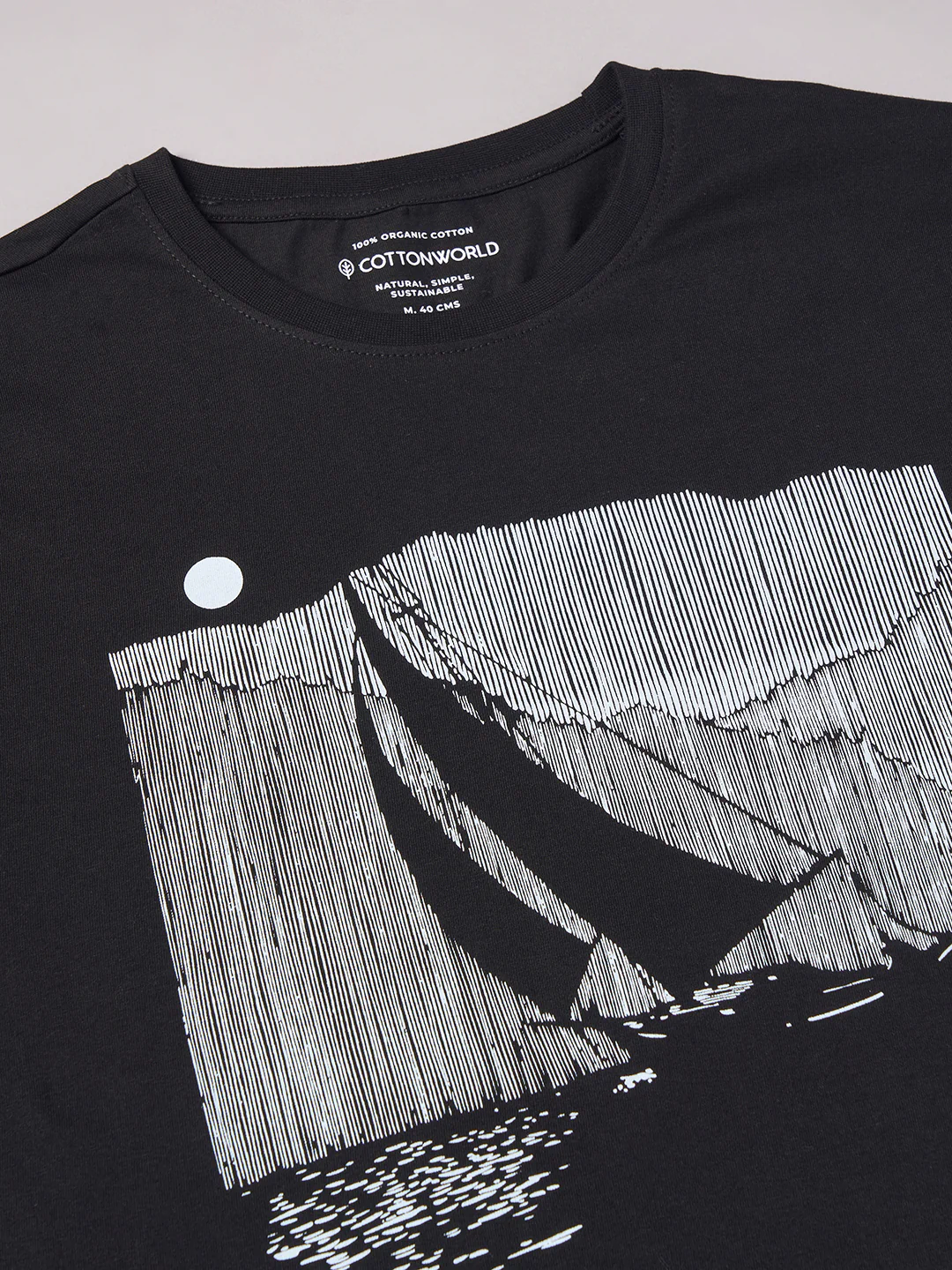 Men's Black 100% Cotton Regular Fit Tshirt - Image 6