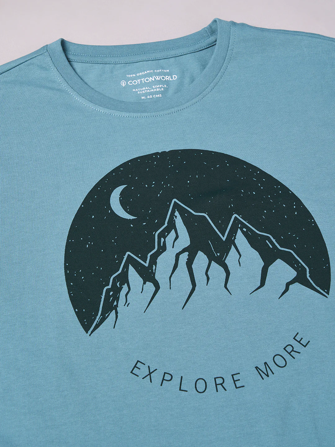 Men's Aqua 100% Cotton Regular Fit Tshirt - Image 8