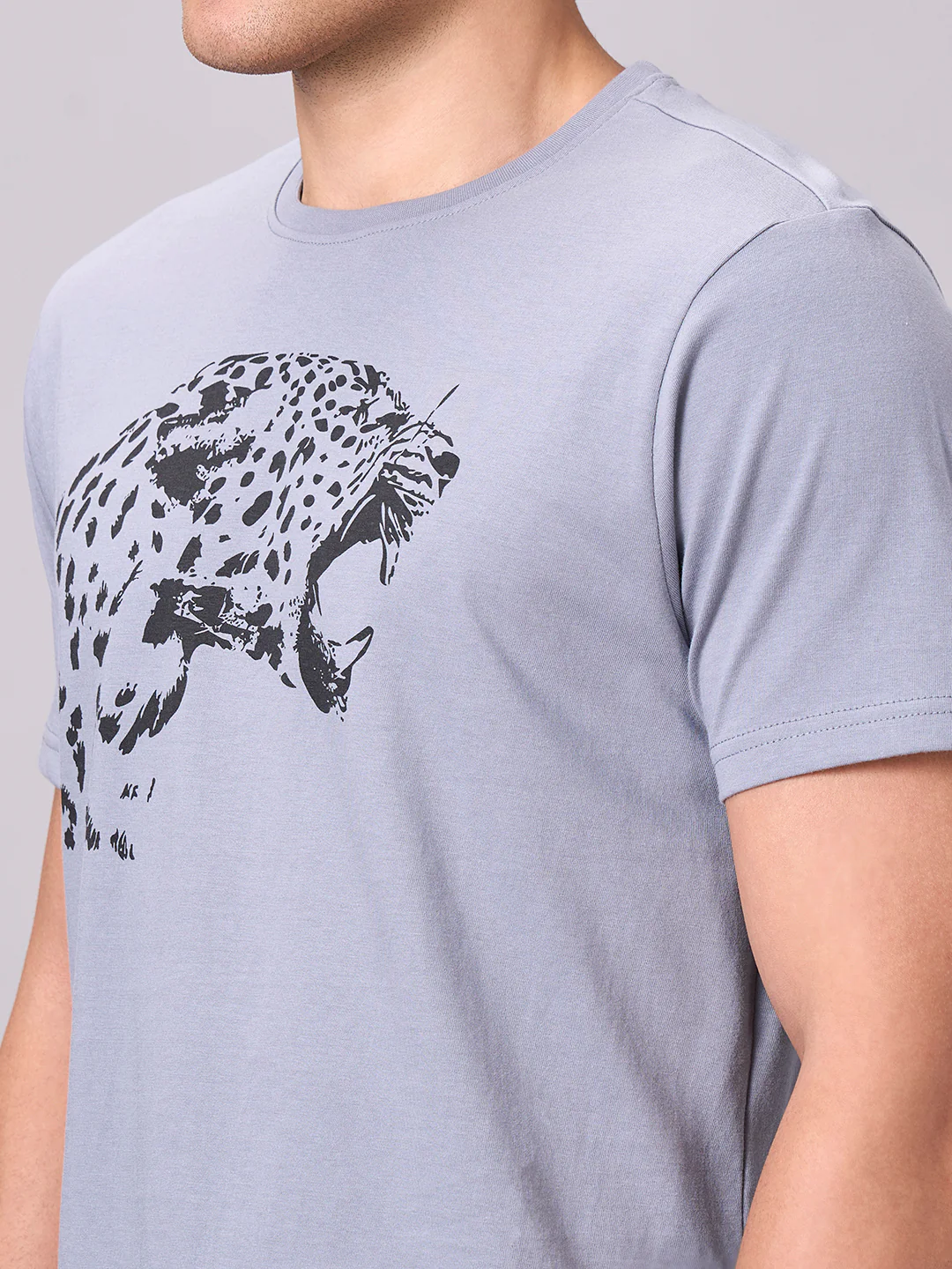 Men's Grey 100% Cotton Regular Fit Tshirt - Image 7