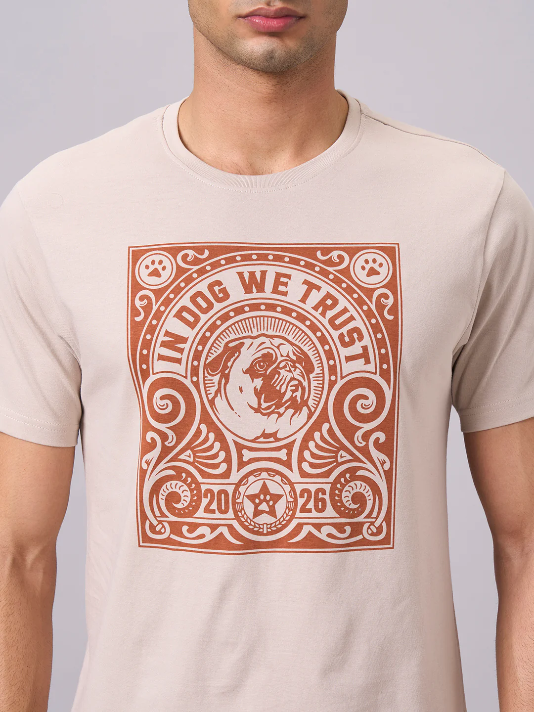 Men's Sand 100% Organic Cotton Regular Fit Tshirt - Image 6