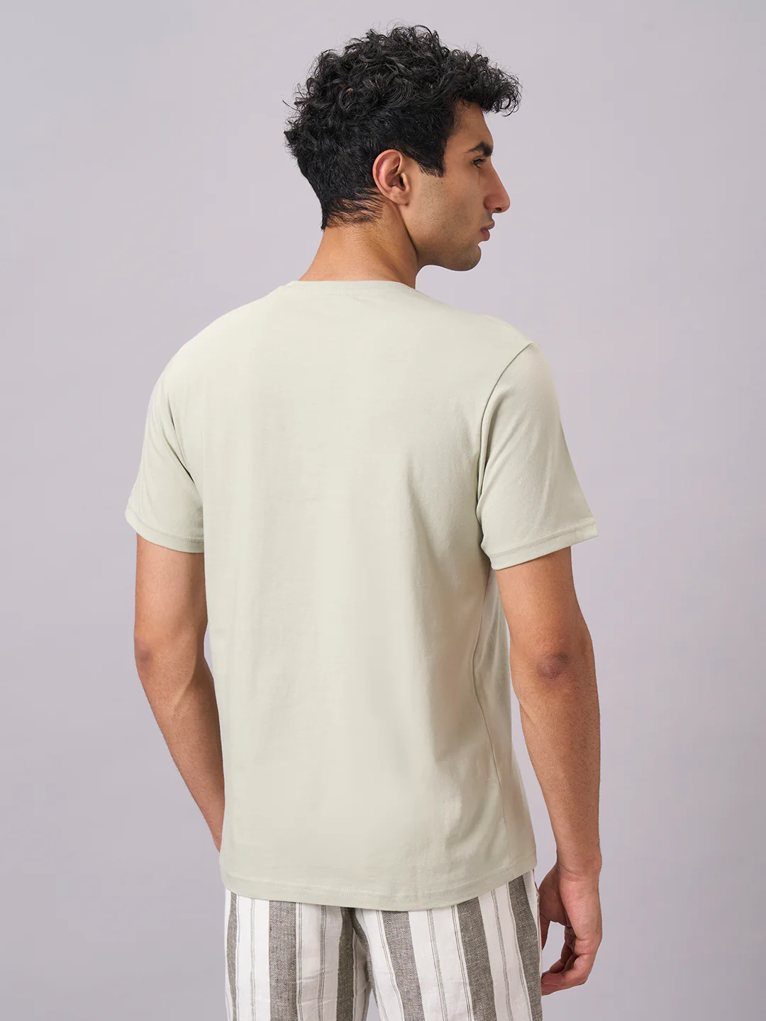 Men's Green 100% Organic Cotton Regular Fit Tshirt - Image 4