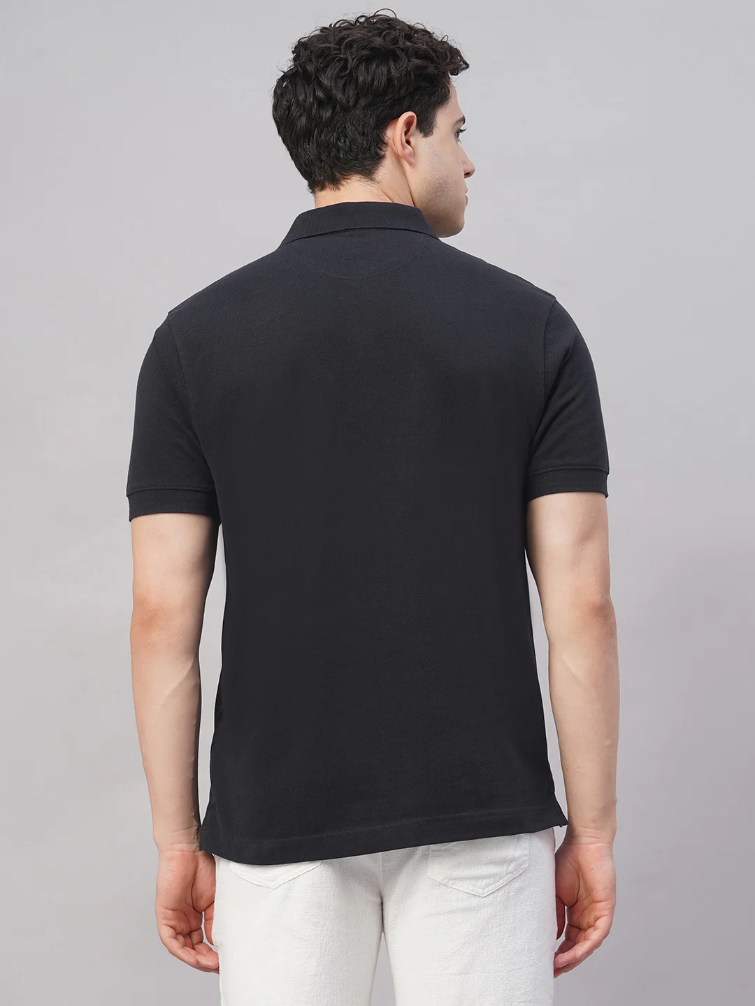 Men's Navy 100% Cotton Regular Fit Tshirt - Image 5