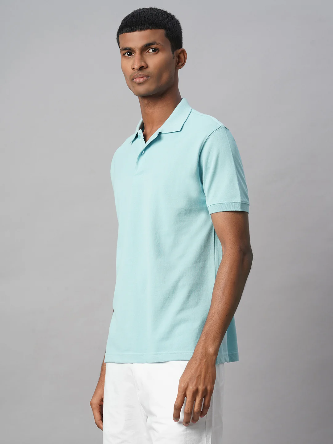 Men's Blue 100% Cotton Regular Fit Tshirt - Image 3