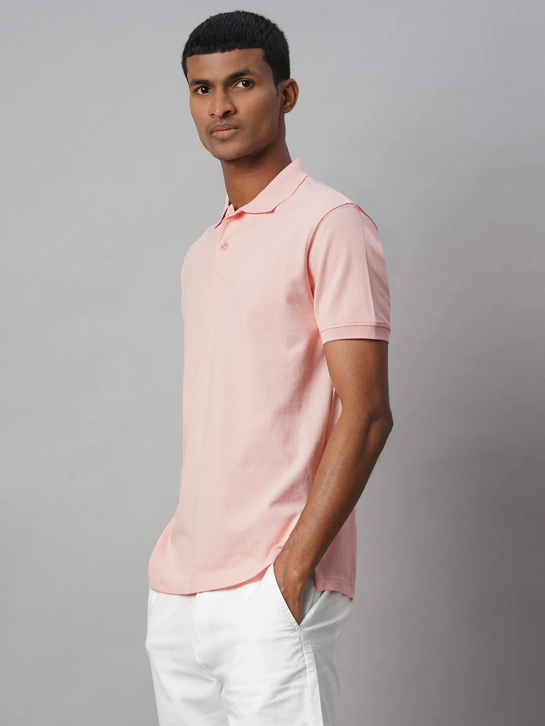 Men's Pink 100% Cotton Regular Fit Tshirt - Image 3