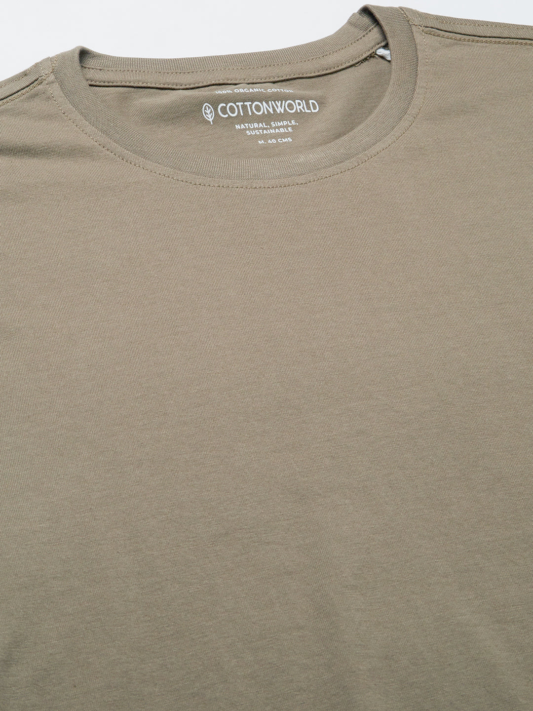 Men's Khaki Cotton Bamboo Elastane Regular Fit Tshirt - Image 7
