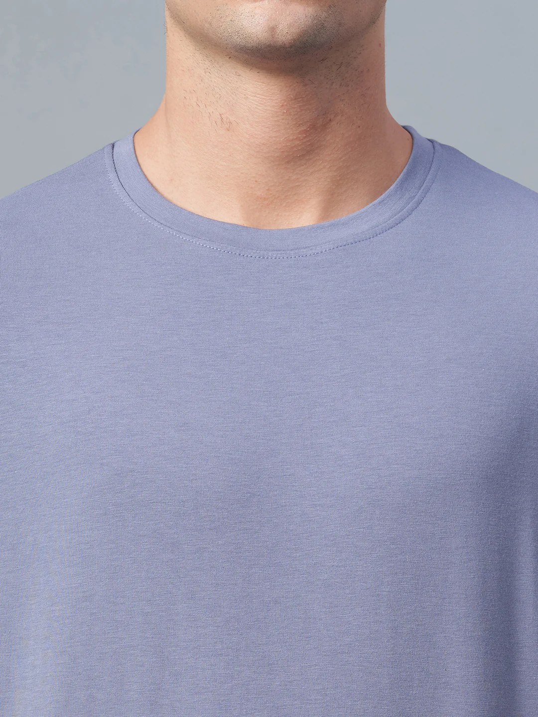 Men's Lavender Cotton Bamboo Elastane Regular Fit Tshirt - Image 6