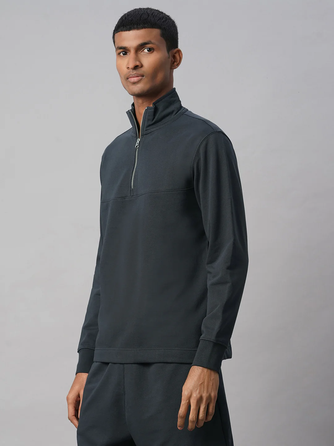 Men's Navy Cotton Polyester Regular Fit Tshirt - Image 3