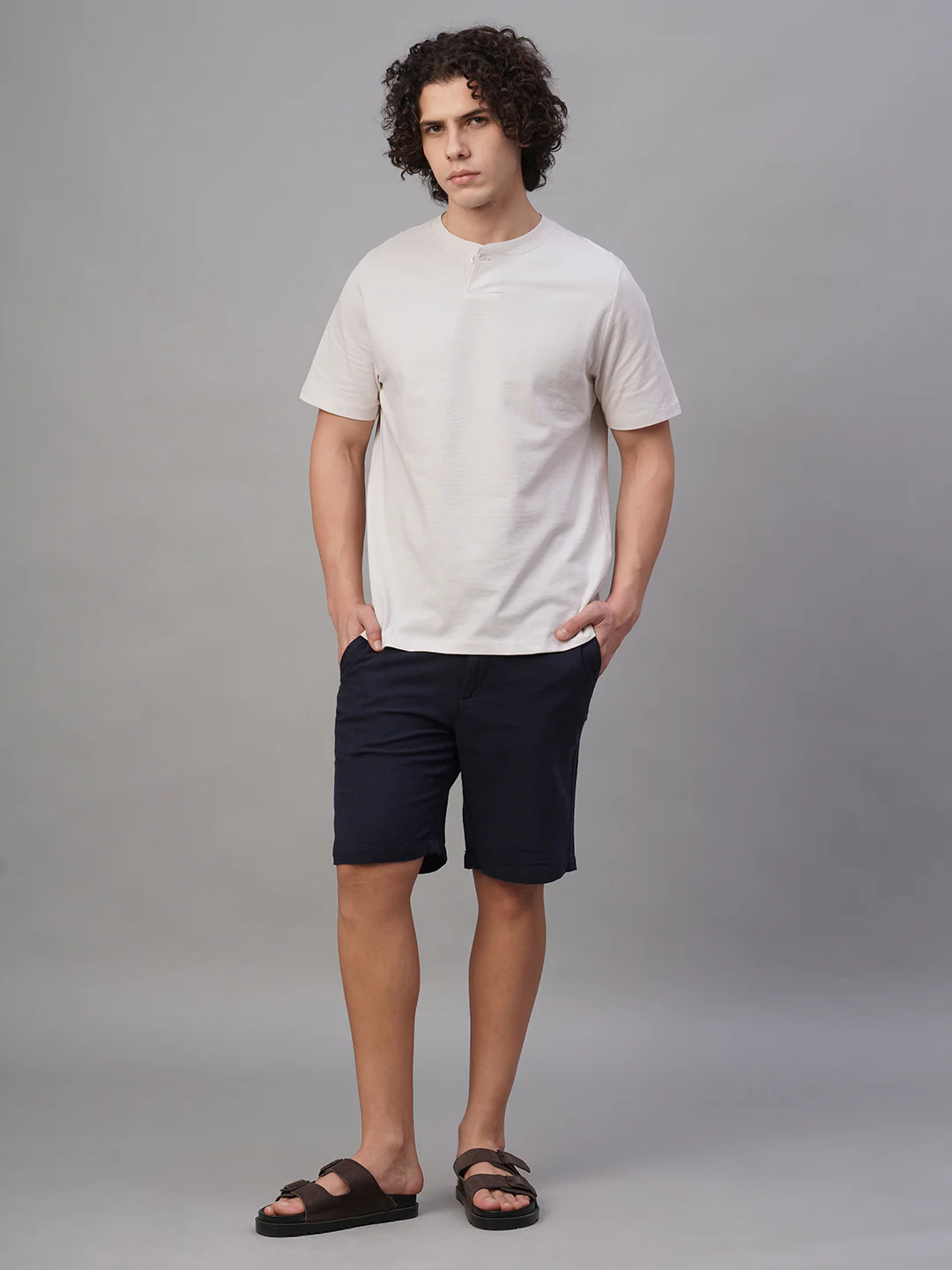 Men's Chalk 100% Cotton Regular Fit Tshirt - Image 6