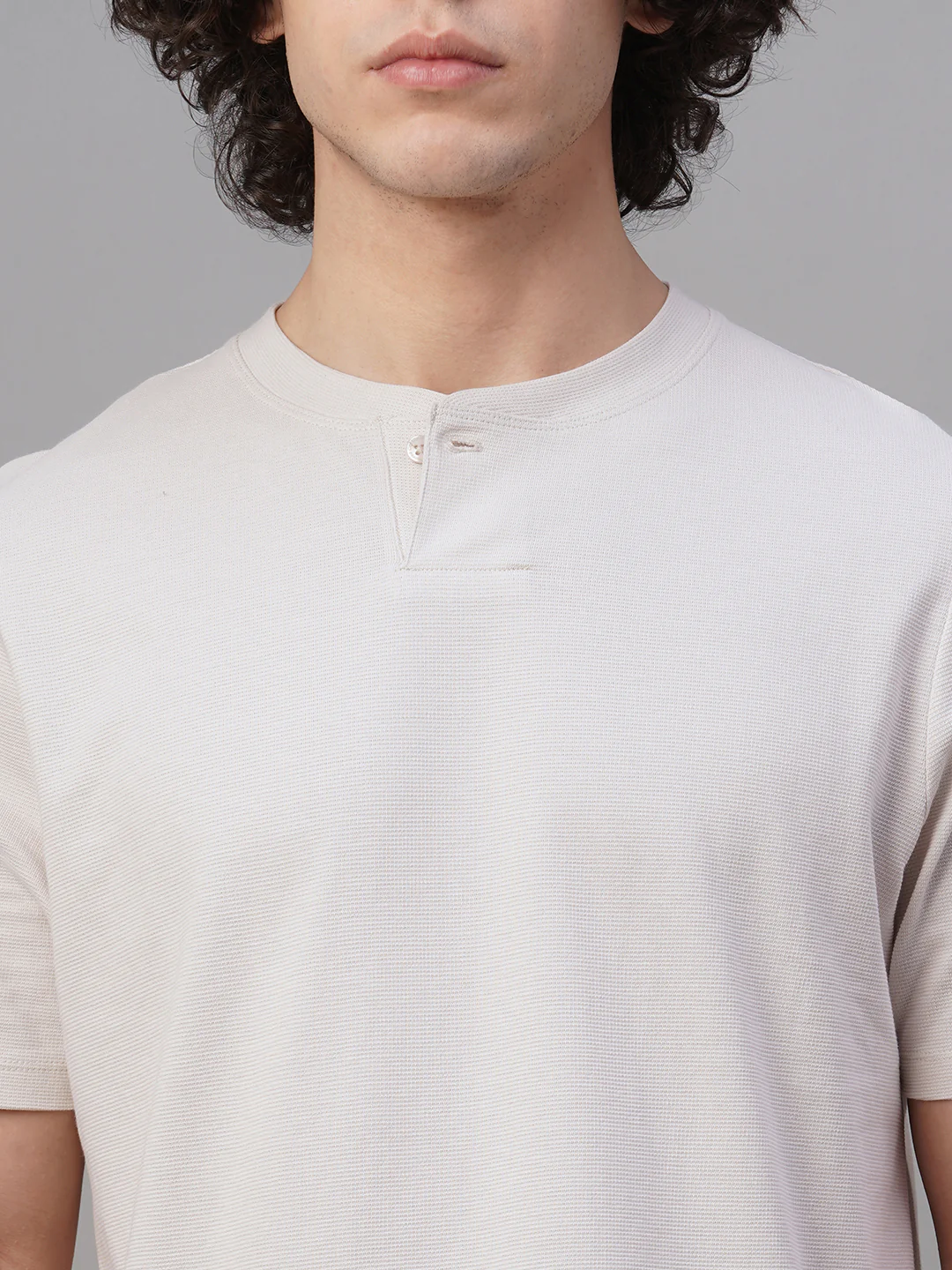 Men's Chalk 100% Cotton Regular Fit Tshirt - Image 7