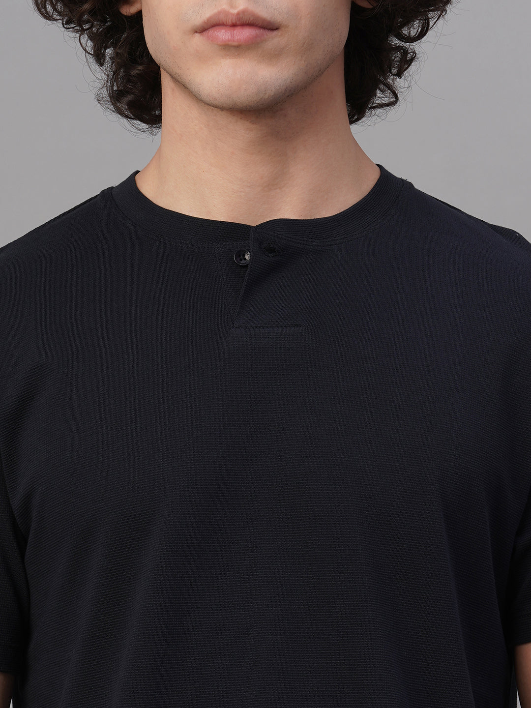 Men's Navy 100% Cotton Regular Fit Tshirt - Image 6