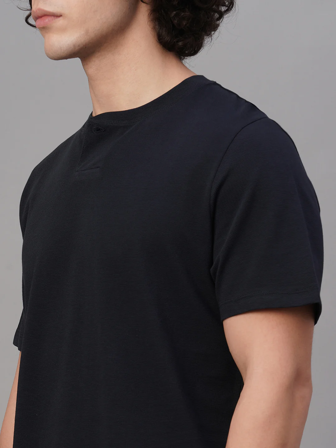 Men's Navy 100% Cotton Regular Fit Tshirt - Image 7