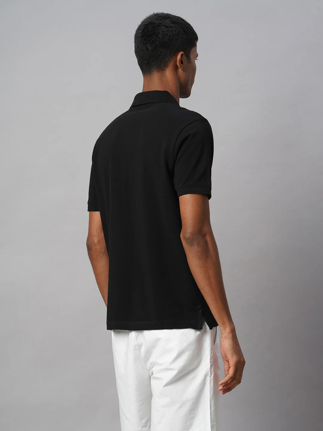 Men's Black 100% Cotton Regular Fit Tshirt - Image 5
