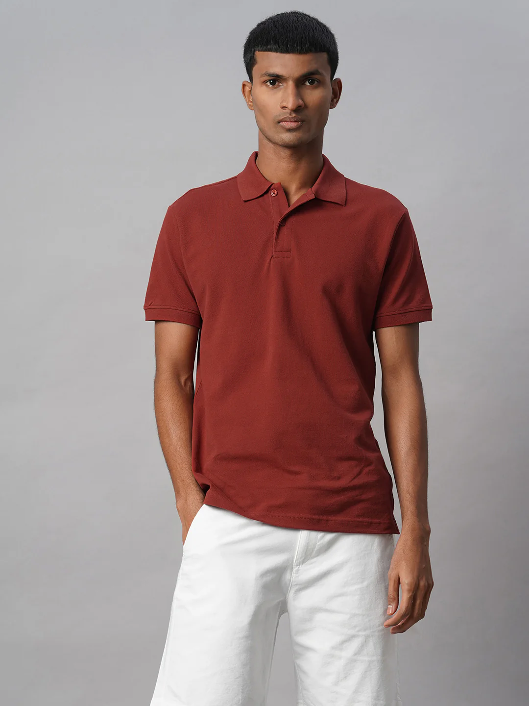 Men's Red 100% Cotton Regular Fit Tshirt