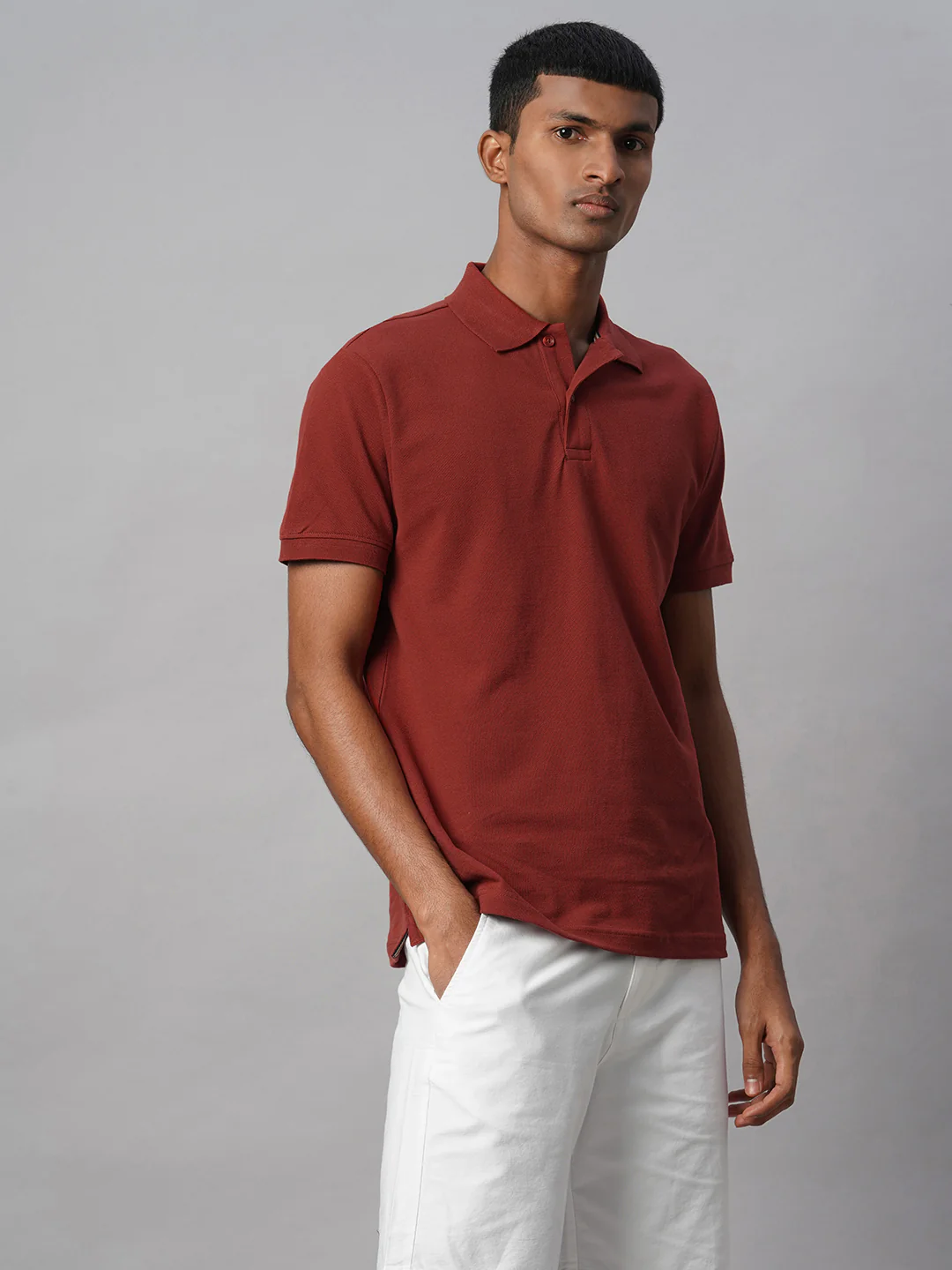 Men's Red 100% Cotton Regular Fit Tshirt - Image 4