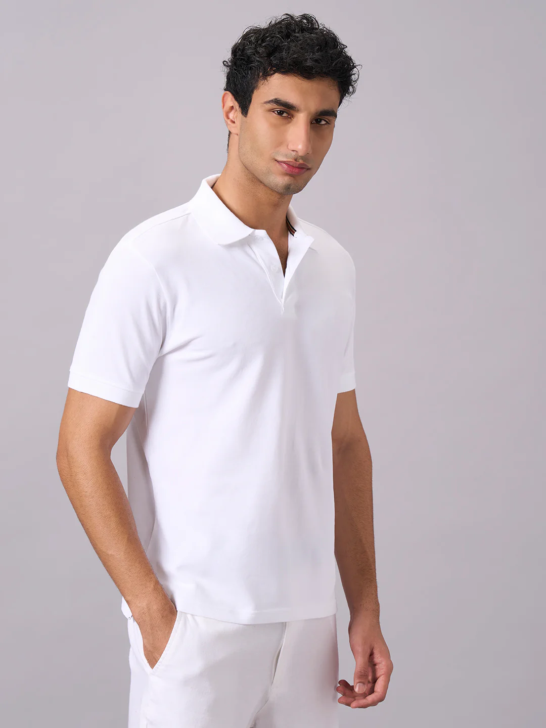 Men's White 100% Organic Cotton Regular Fit Tshirt - Image 3