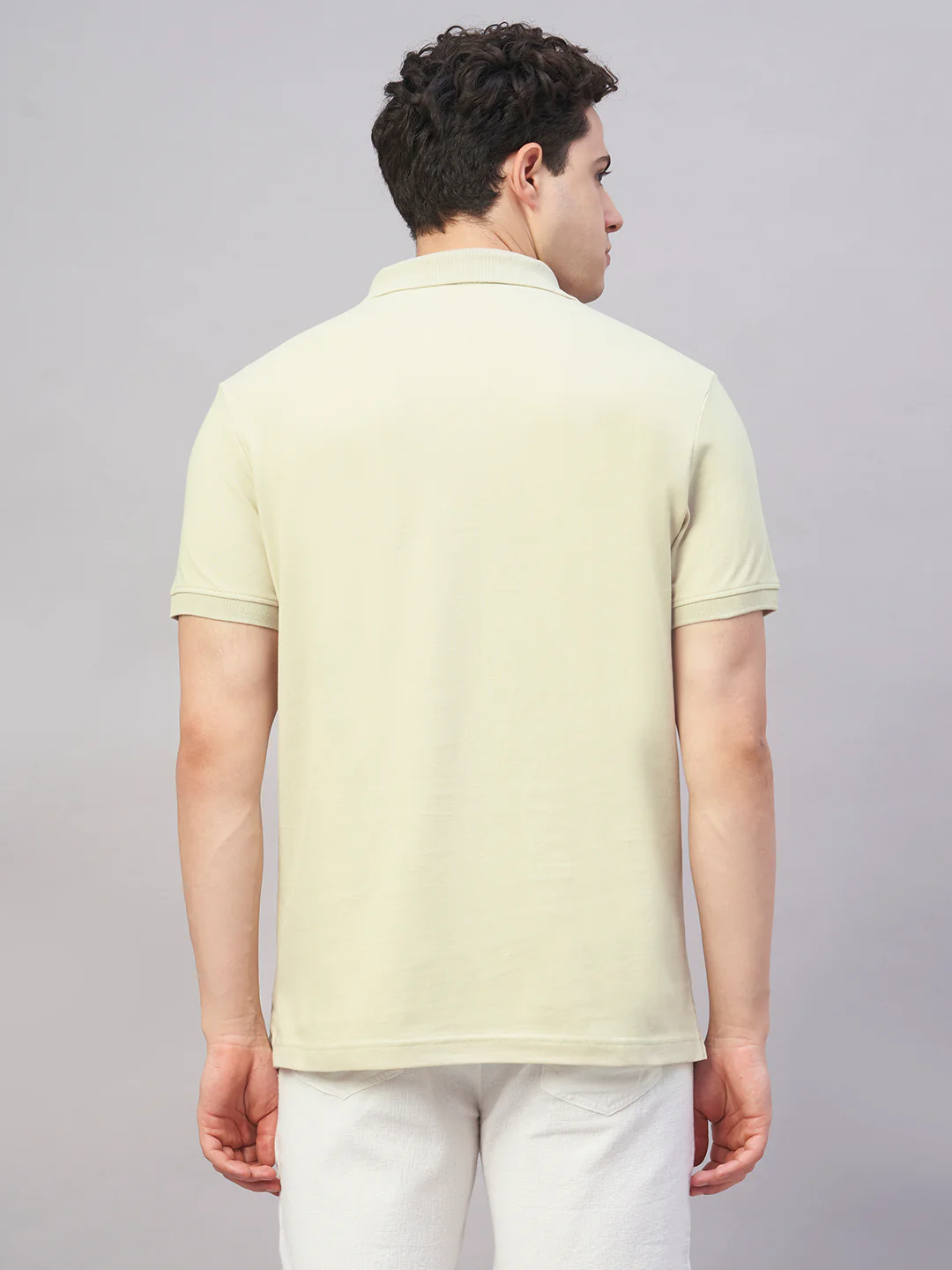 Men's Grey 100% Cotton Regular Fit Tshirt - Image 5