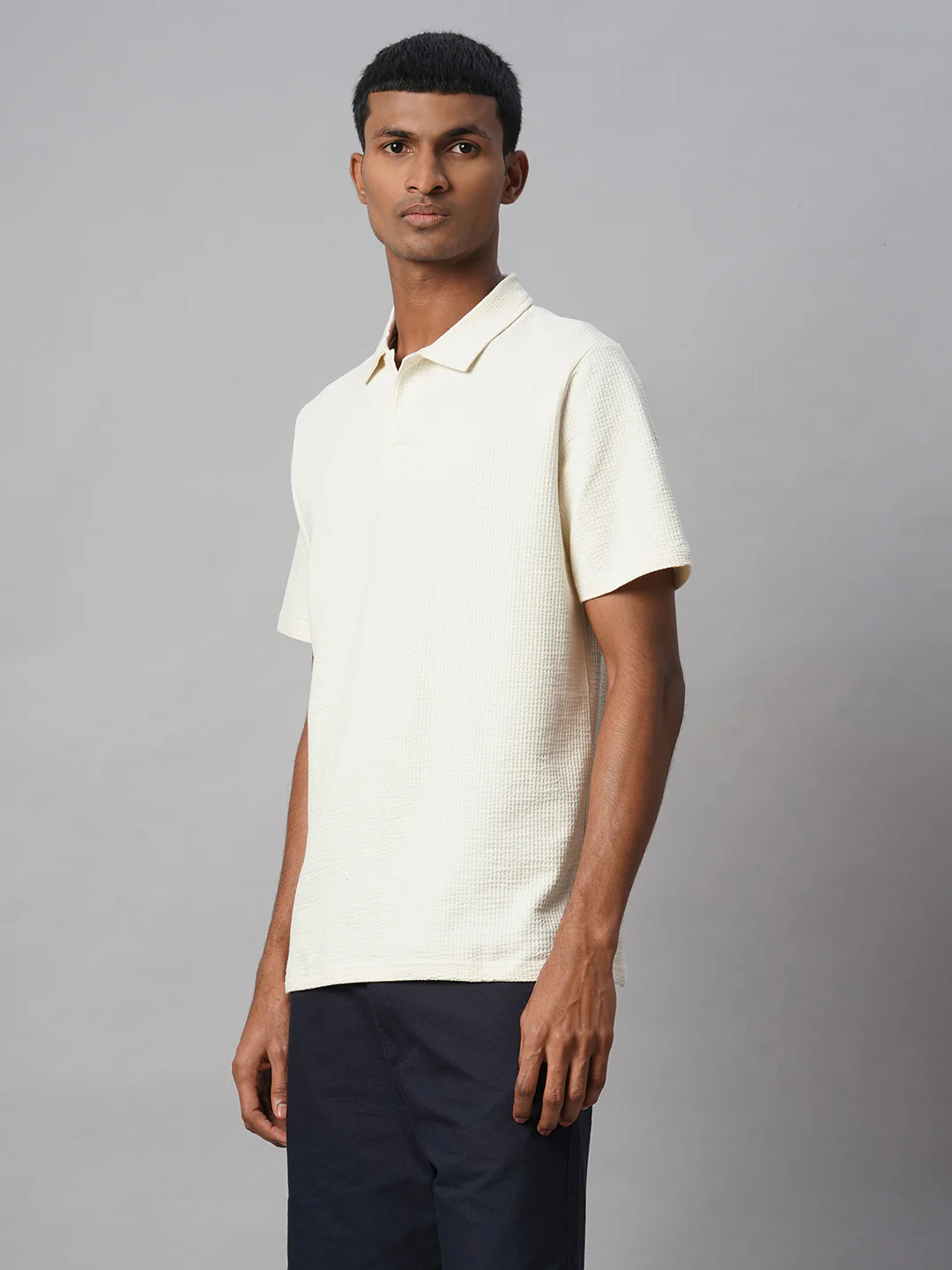 Men's Natural Cotton Elastane Regular Fit Tshirt - Image 3