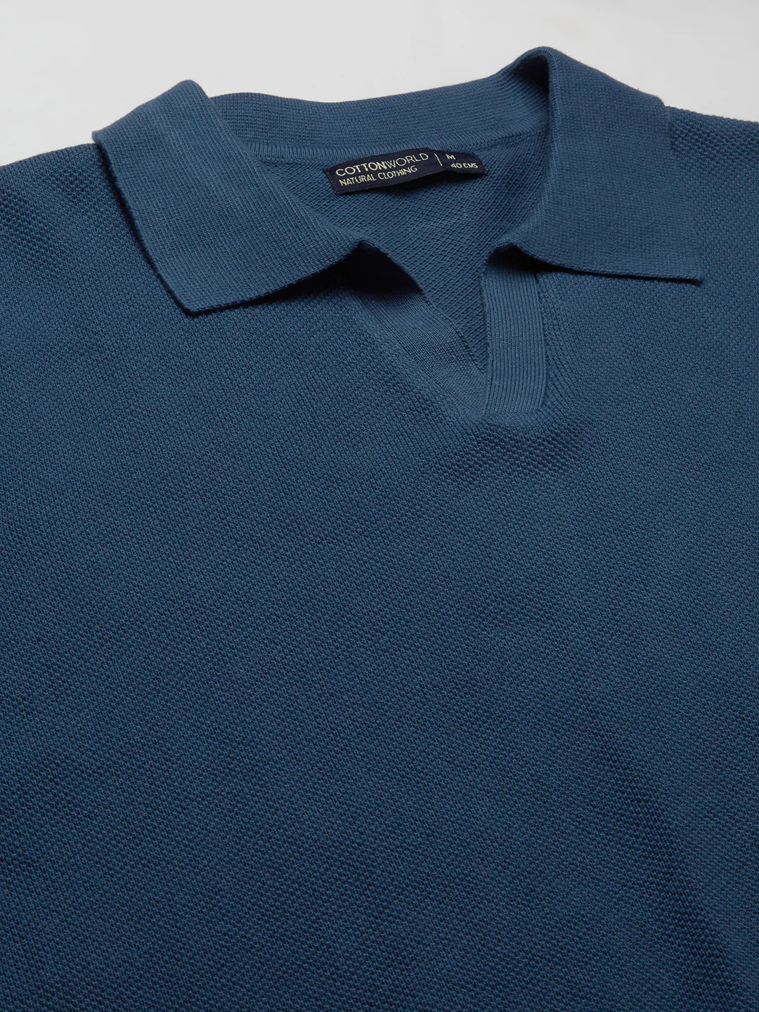 Men's Blue 100% Cotton Regular Fit Tshirt - Image 8