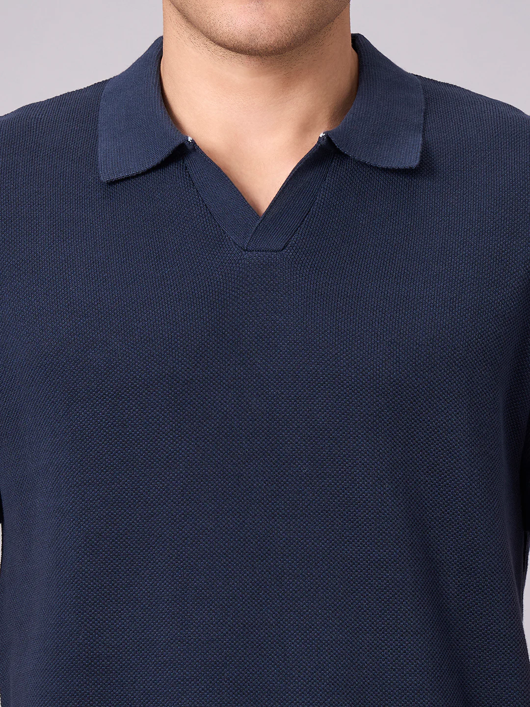 Men's Navy 100% Cotton Regular Fit Tshirt - Image 6