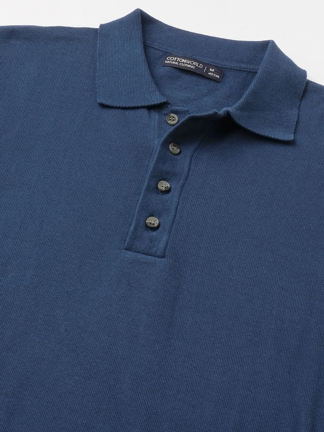 Men's Dark Blue 100% Cotton Regular Fit Tshirt - Image 8