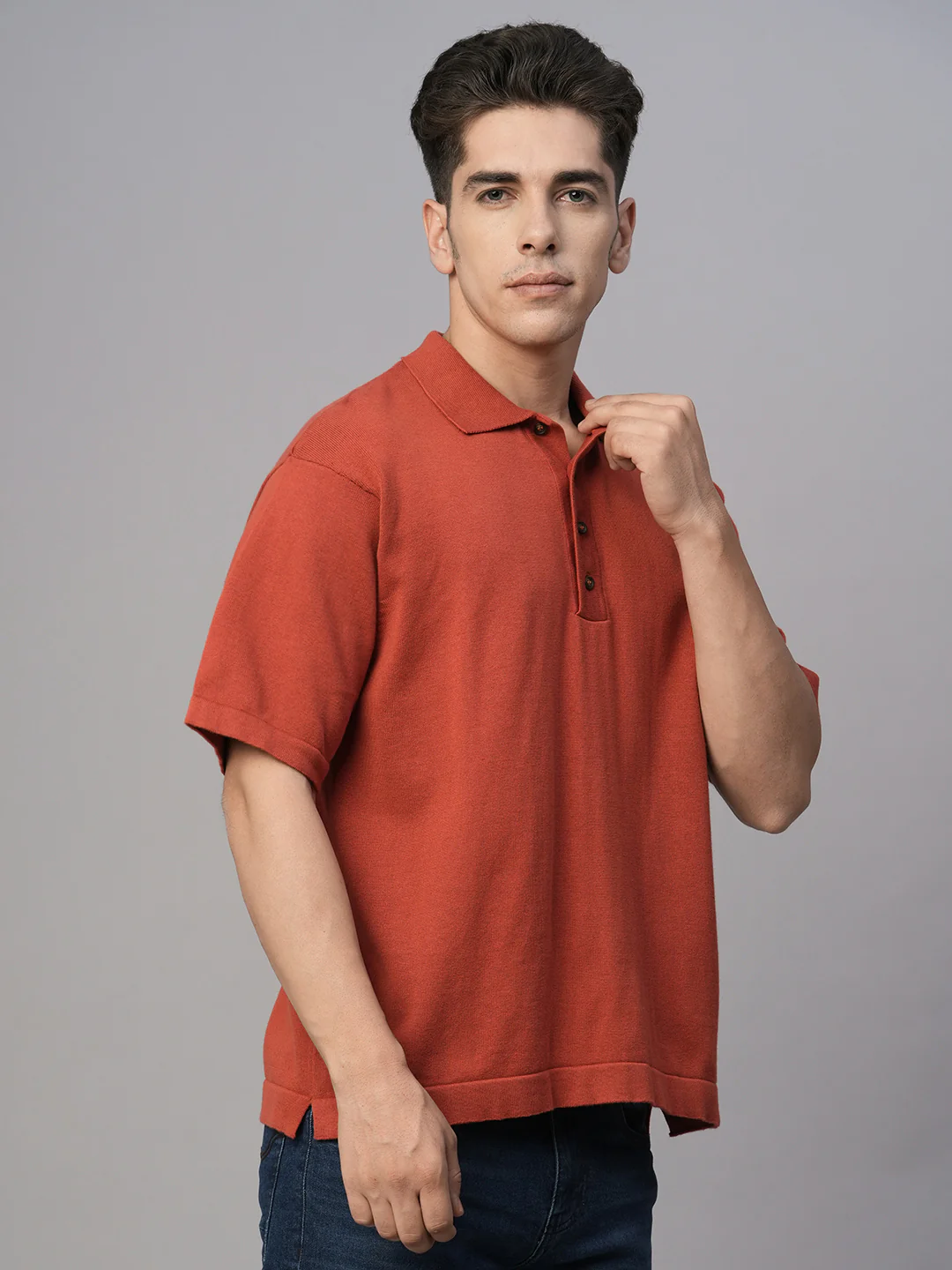 Men's Red 100% Cotton Regular Fit Tshirt - Image 5