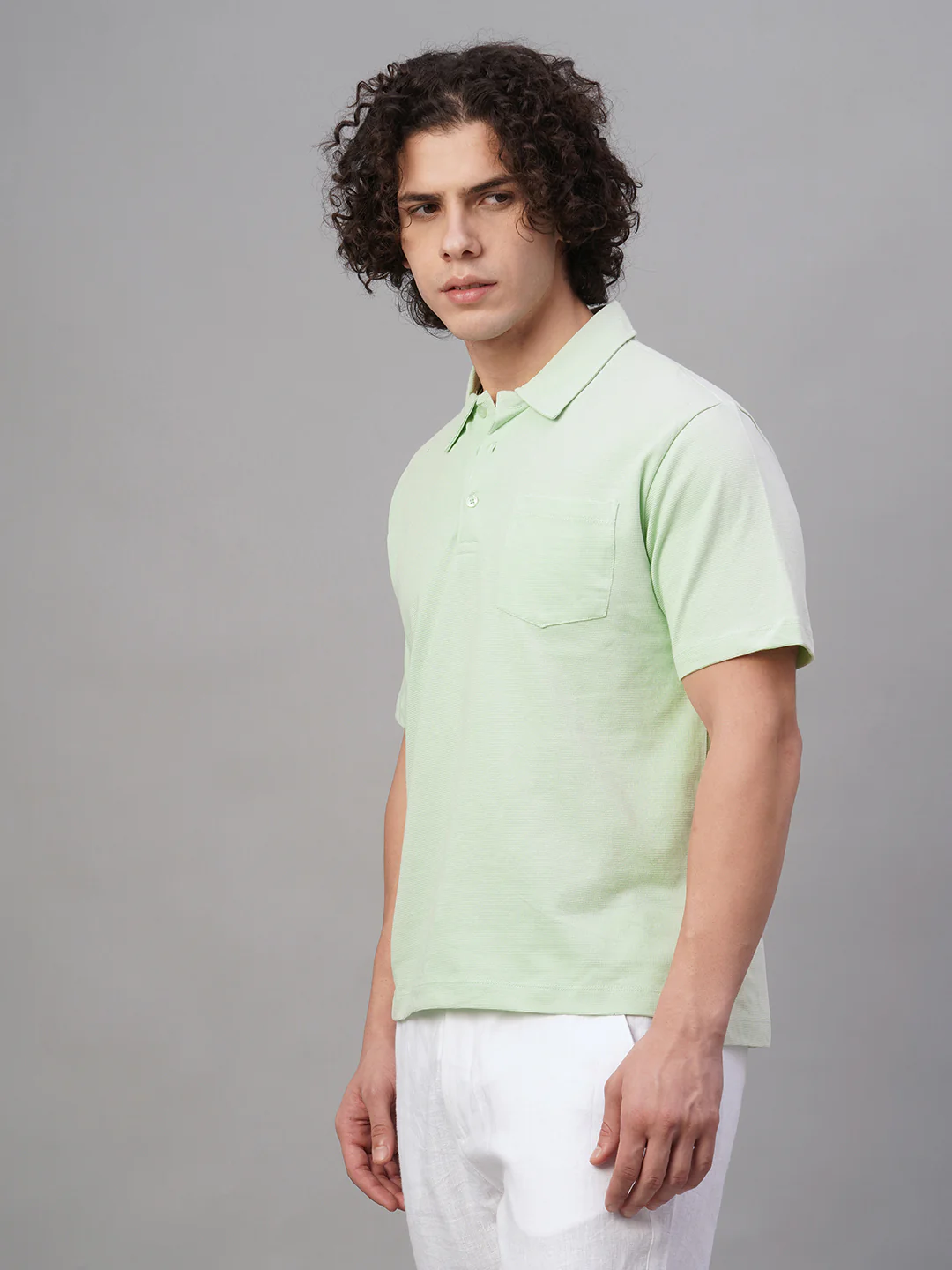 Men's Green 100% Cotton Regular Fit Tshirt - Image 2
