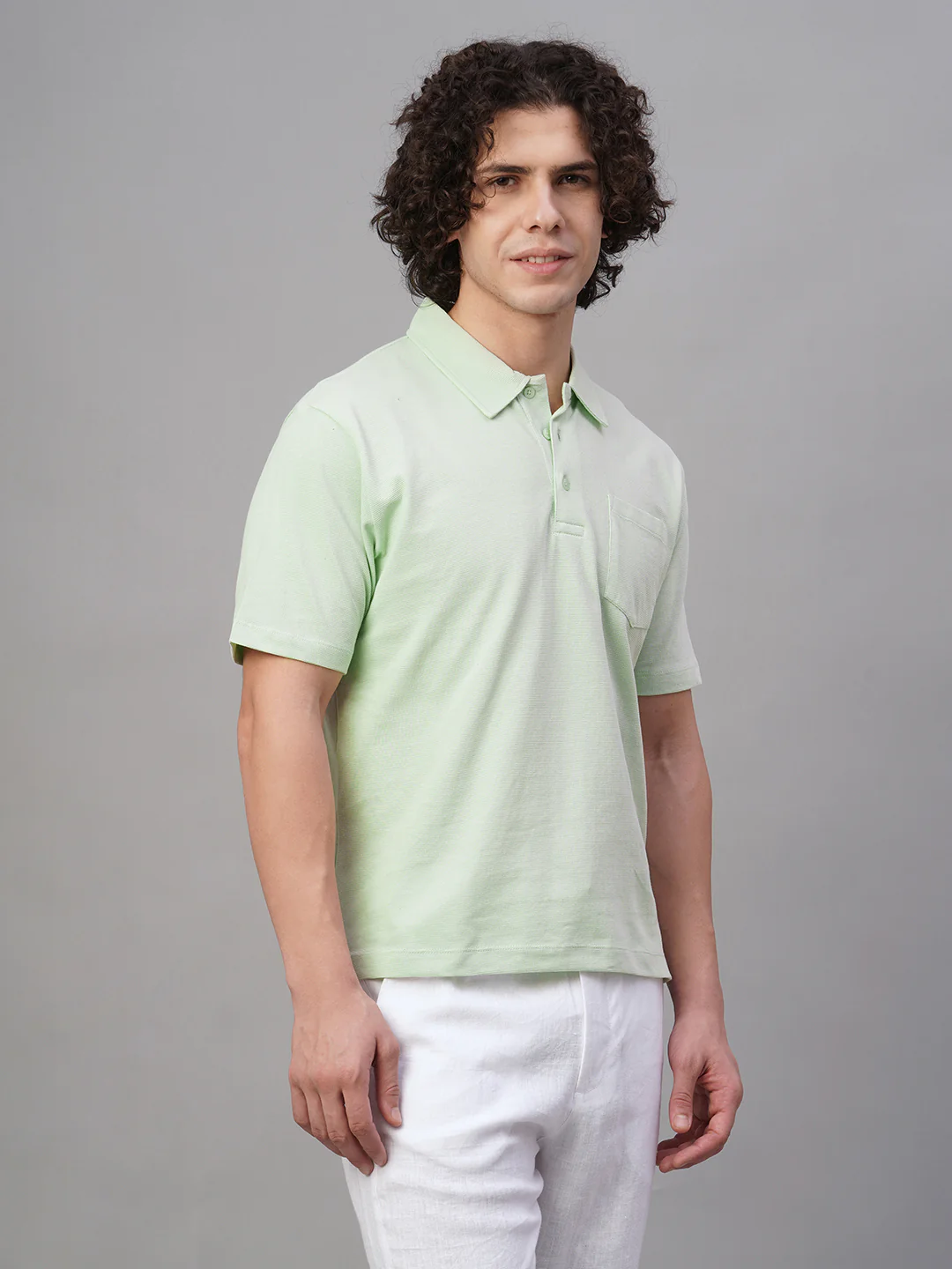 Men's Green 100% Cotton Regular Fit Tshirt - Image 3