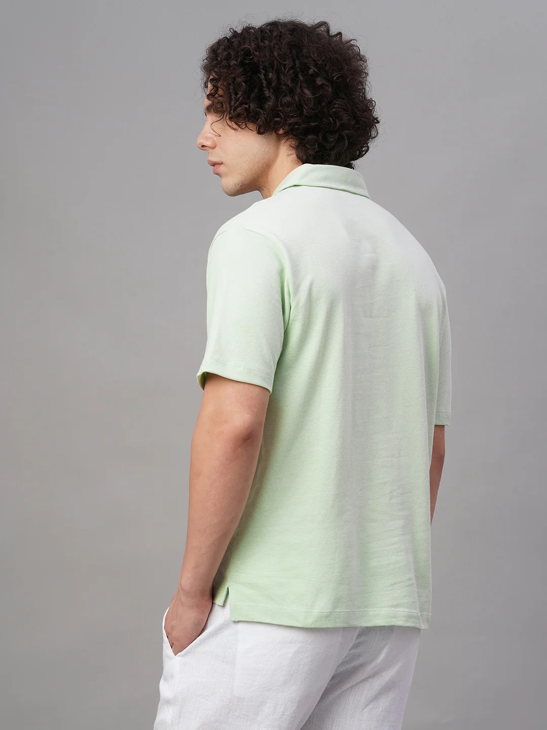 Men's Green 100% Cotton Regular Fit Tshirt - Image 4