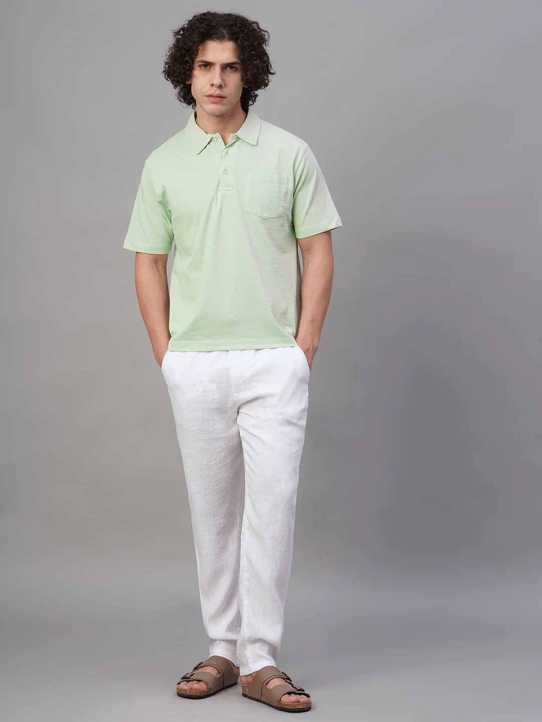 Men's Green 100% Cotton Regular Fit Tshirt - Image 5