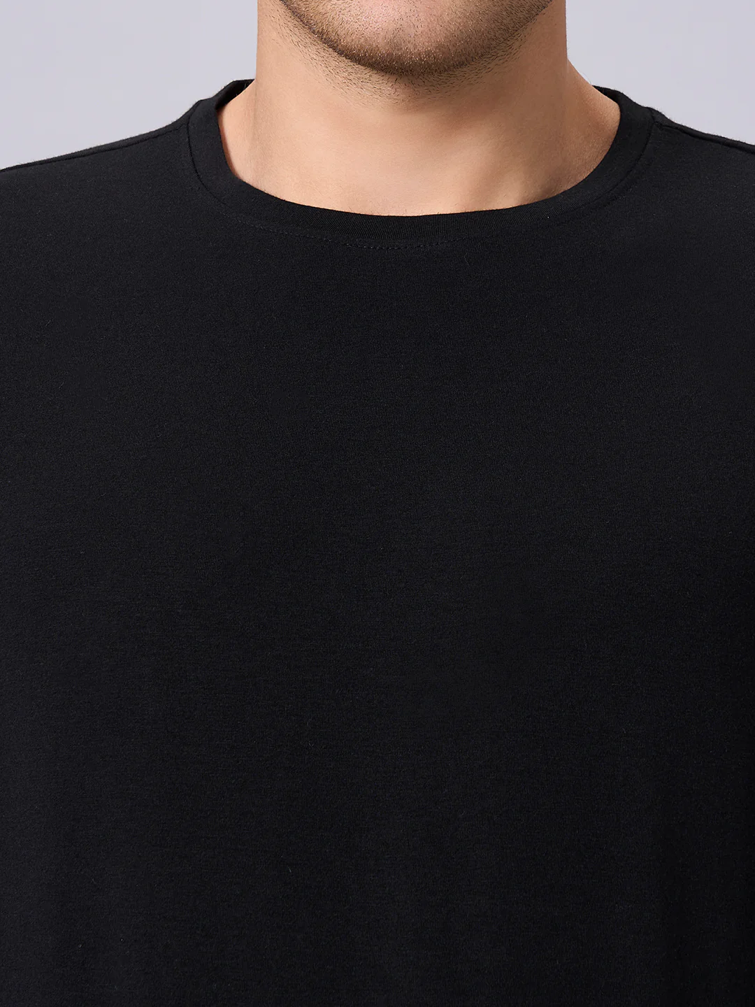 Men's Black Cotton Bamboo Elastane Regular Fit Tshirt - Image 6