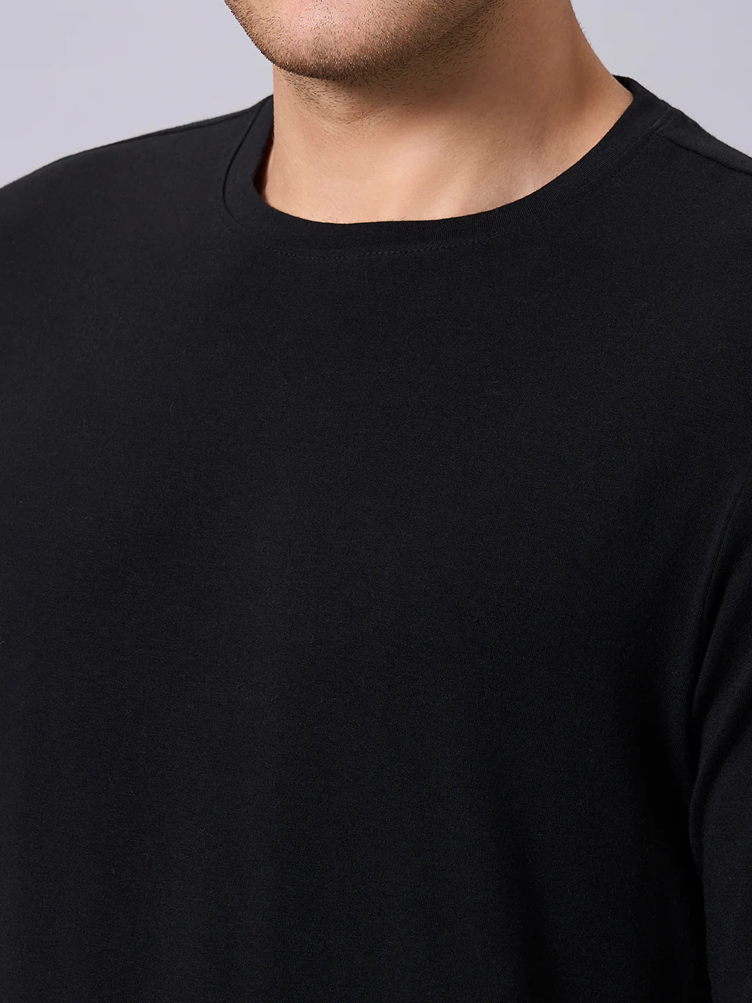 Men's Black Cotton Bamboo Elastane Regular Fit Tshirt - Image 7