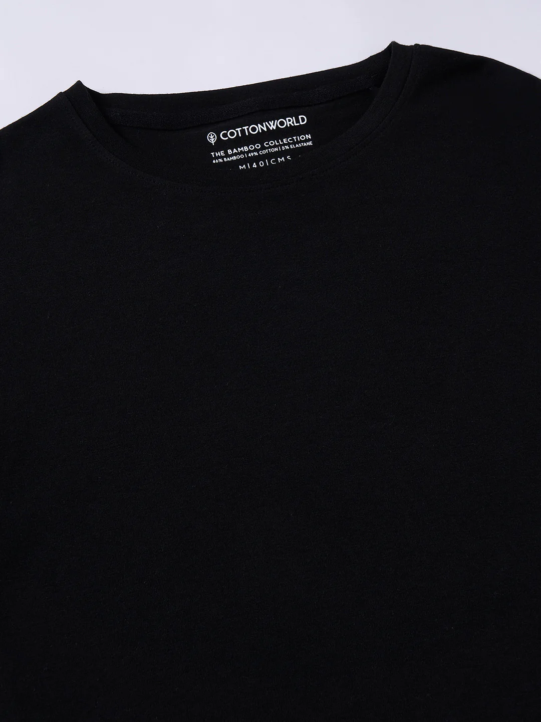 Men's Black Cotton Bamboo Elastane Regular Fit Tshirt - Image 8