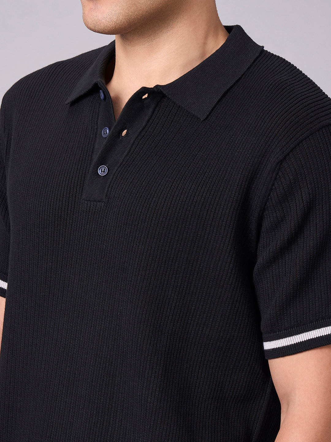 Men's Black 100% Cotton Regular Fit Tshirt - Image 7