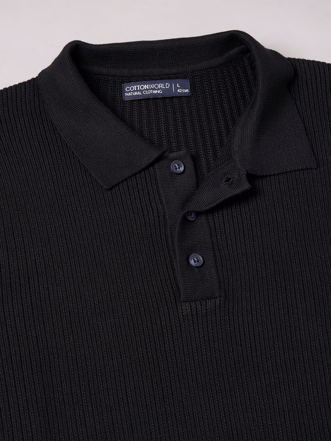 Men's Black 100% Cotton Regular Fit Tshirt - Image 8