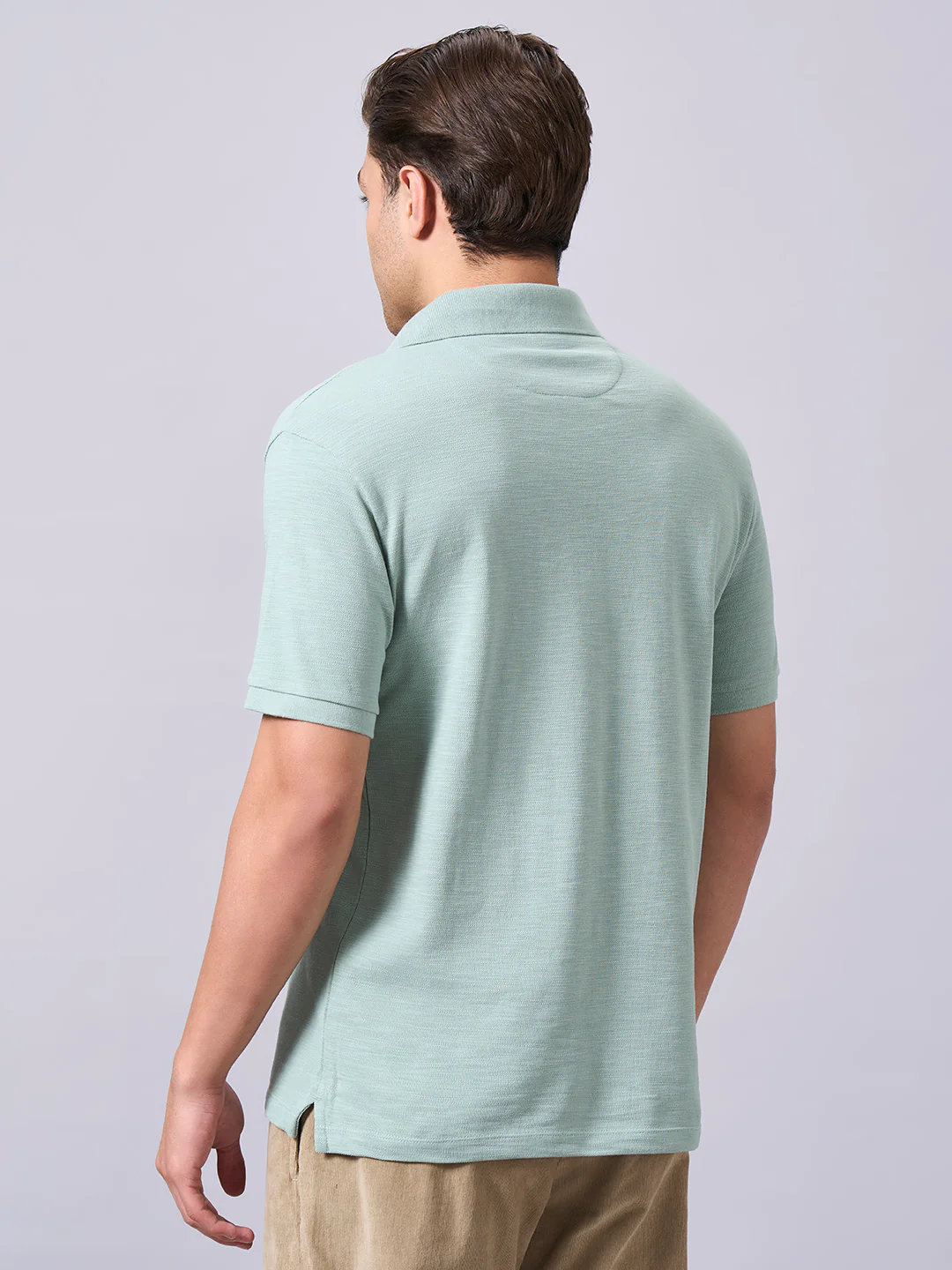 Men's Green 100% Organic Cotton Regular Fit Tshirt - Image 4