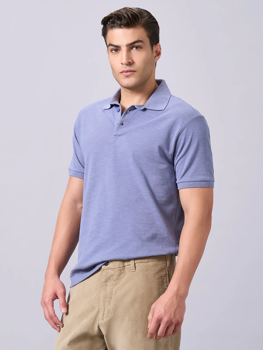 Men's Lavender 100% Organic Cotton Regular Fit Tshirt - Image 2