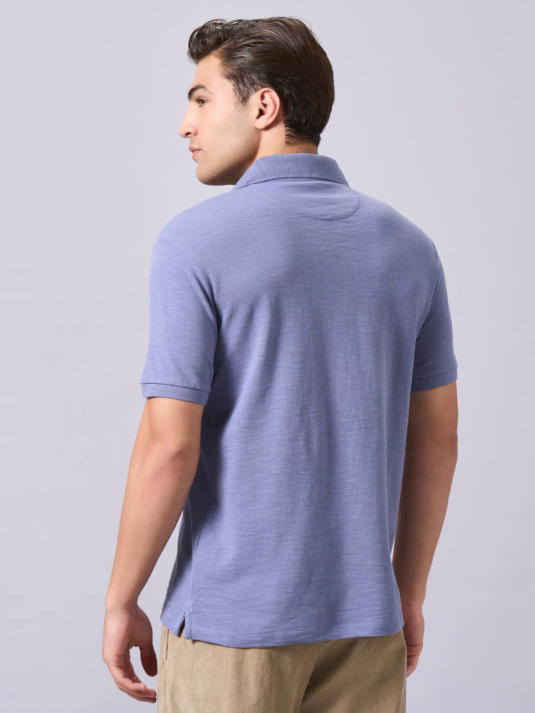 Men's Lavender 100% Organic Cotton Regular Fit Tshirt - Image 4