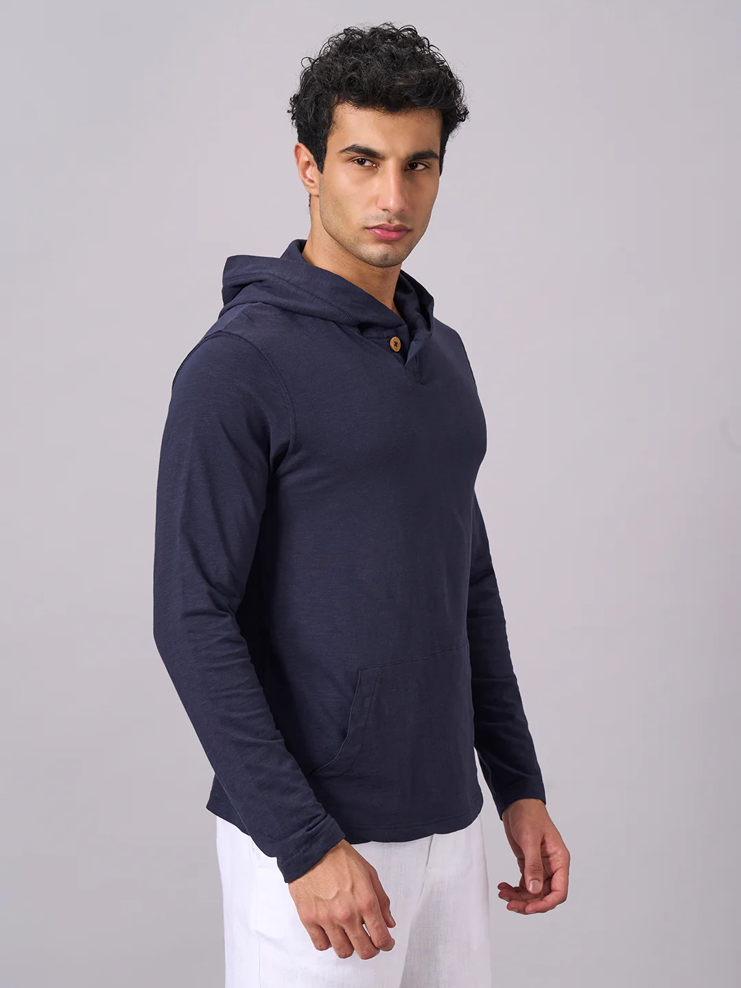 Men's Navy 100% Organic Cotton Regular Fit Tshirt - Image 3