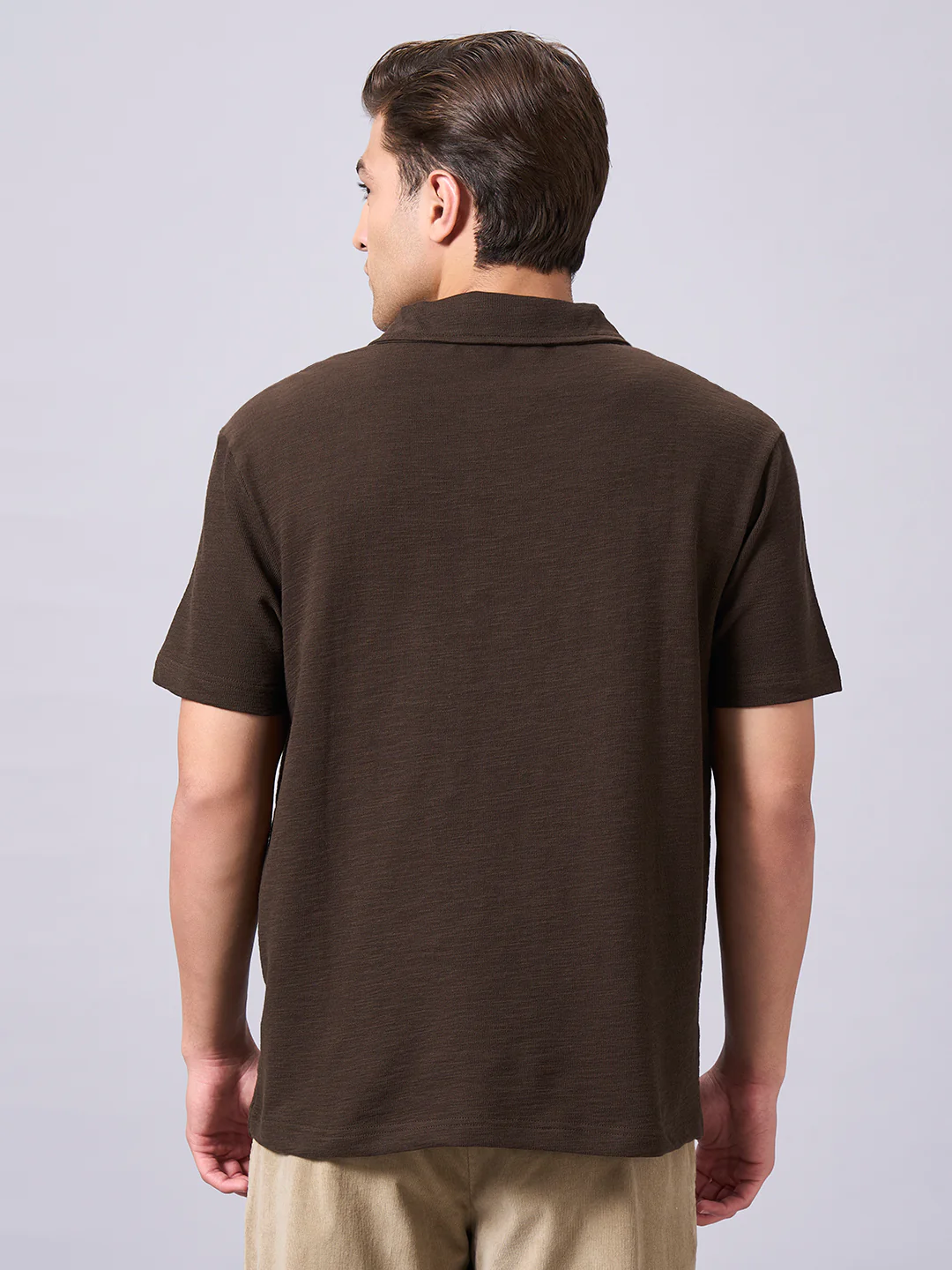 Men's Brown 100% Organic Cotton Relax Fit Tshirt - Image 4